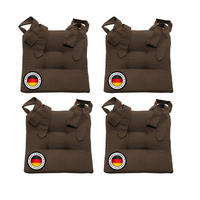 STUHLKISSEN mit Schleifenband 4er Set - Braun, Textil (46/42/7cm) - Bonvionn