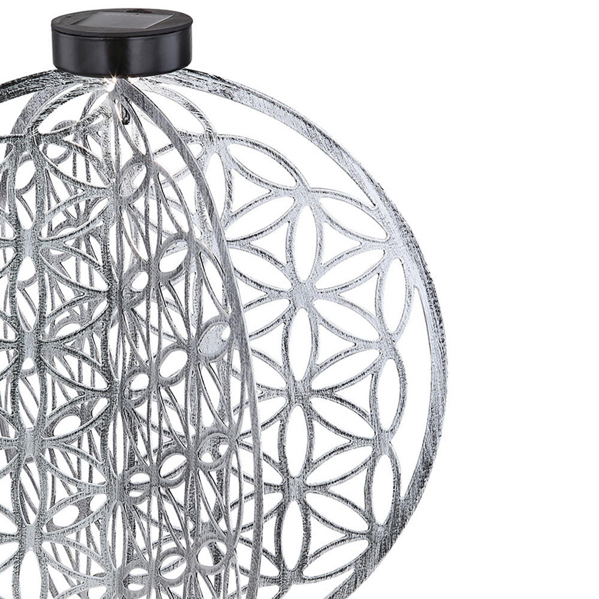 LED AUSSENLEUCHTE Solarleuchte Schwarz Silber - Schwarz, Metall (40/40/51cm) - Globo Lighting