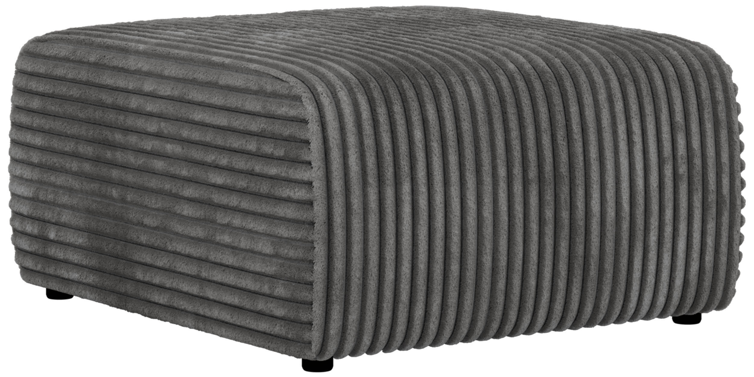 POUF NESSARO - Grau Cord - Schwarz/Grau, Kunststoff/Textil (87/44/96cm) - MKS
