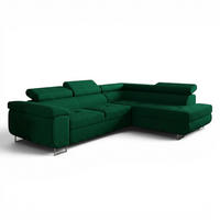 ECKSOFA Jade Mit Schlaffunktion - Dunkelgrün, Holzwerkstoff/Textil (275/202cm) - Fun Möbel