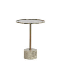 BEISTELLTISCH Civita Braun 37/37/49 cm - Graubraun, Stein (37/37/49cm) - Light & Living