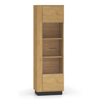 VITRINE Modesto Eiche Style hell / Schwarz 60 / 40 / 196 cm - Hellbraun/Eichefarben, Holz/Holzwerkstoff (60/196/40cm) - Feldmann-Wohnen