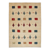 TEPPICH Rizbaf Beige 182/129 cm Schurwolle - Beige, Textil (129/182cm) - Looma