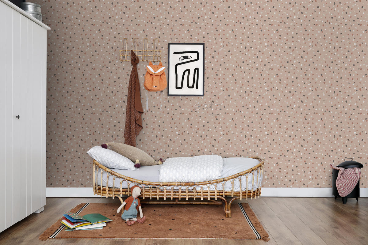 TAPETE Terrazzo-Motiv 53 cm x 10.05 m - Pink, Papier (53/0.1cm) - ESTAhome