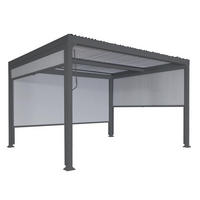 ALU PERGOLA MIT SEITENWAND Anthrazit - Anthrazit, Metall (306/224/306cm) - MCW