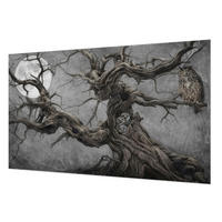 FOTOTAPETE 416x254 cm - Geheimnisvolle Eule - Grau, Textil (416/254cm) - Wallfluent