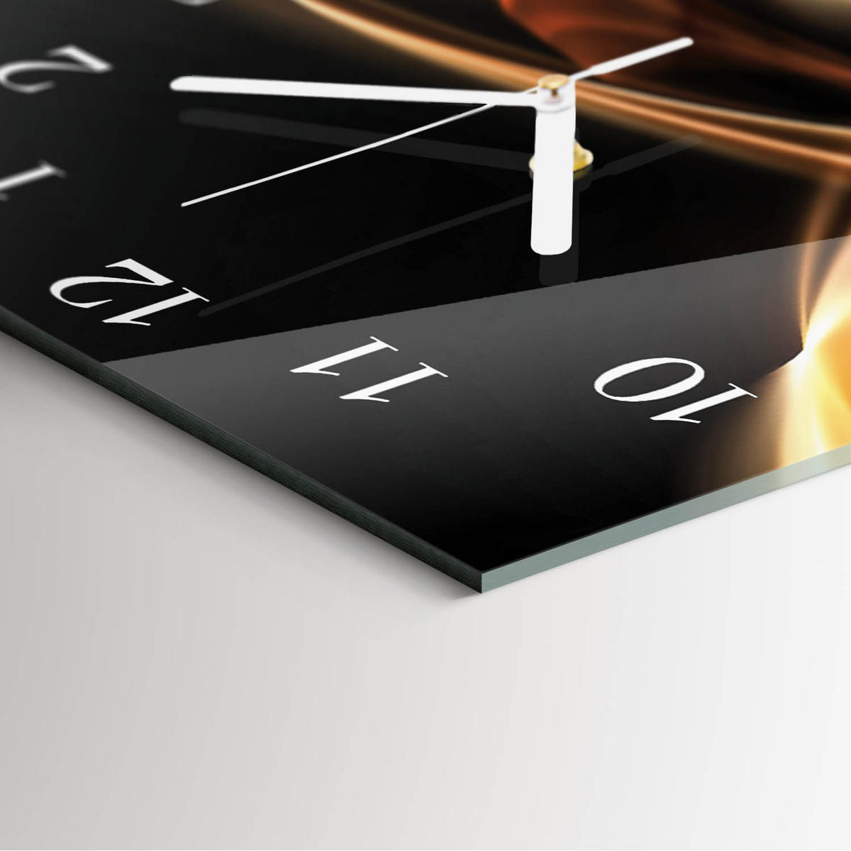WANDUHR 30x30 cm - Abstrakte Linien - Goldfarben, Glas (30/30/0.4cm) - TULUP