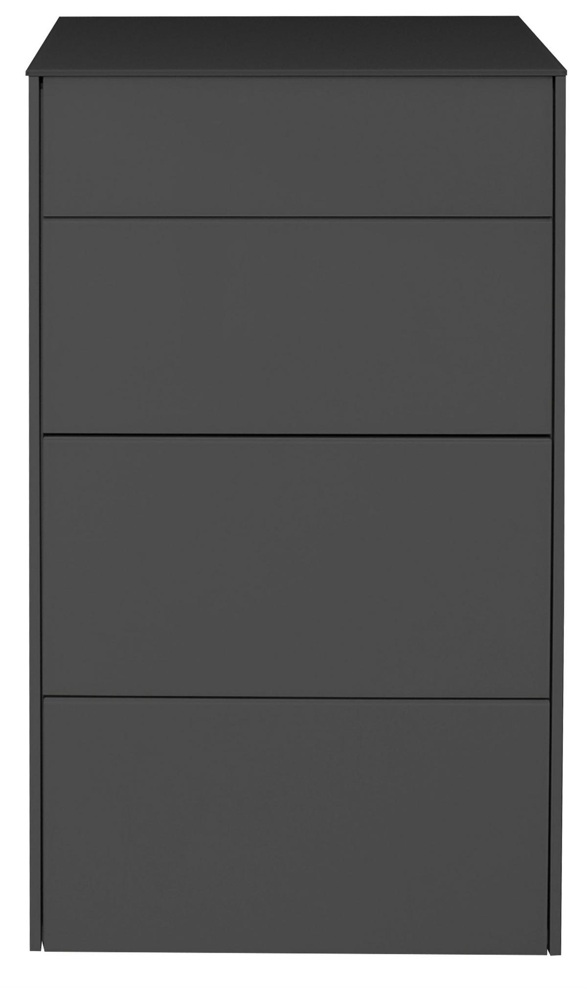 KOMMODE Elfi 52x42x89 Hochglanz Anthrazit/Glas Anthrazit - Anthrazit, Holzwerkstoff (52/89/42cm) - 58aufmkessel