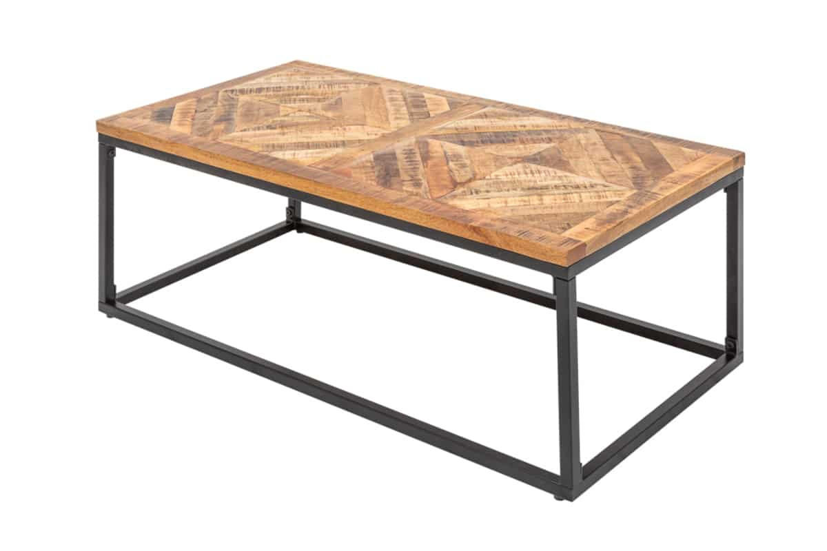 COUCHTISCH INFINITY HOME Mango rechteckig Natur|Schwarz 100cm - Schwarz/Braun, Holz/Metall (50/100/45cm) - riess-ambiente