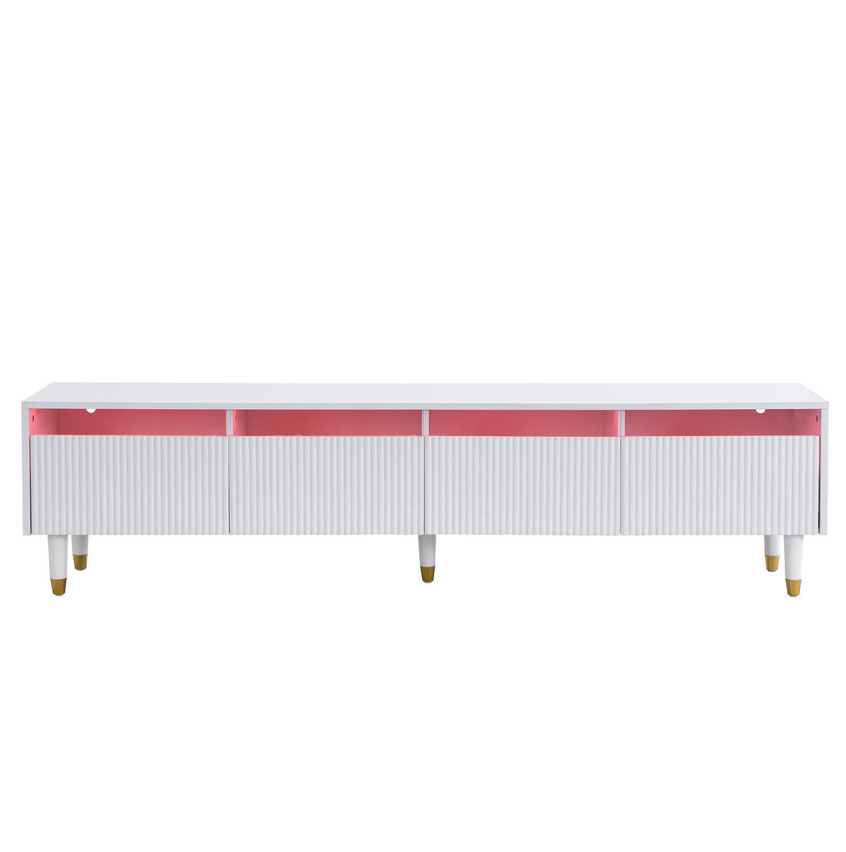 TV-SCHRANK 178/35/45 cm weiß MDF mit 4 Schubladen und Kabelmanagement - Weiß, Holzwerkstoff (178/45/35cm) - OKWISH