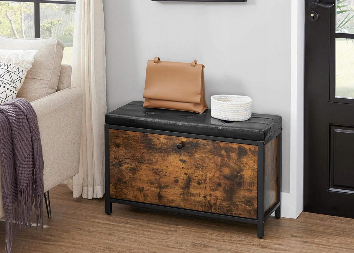 SCHUHSCHRANK/BANK, braun/schwarz - Braun, Holzwerkstoff (80/51/30cm) - A2A Home