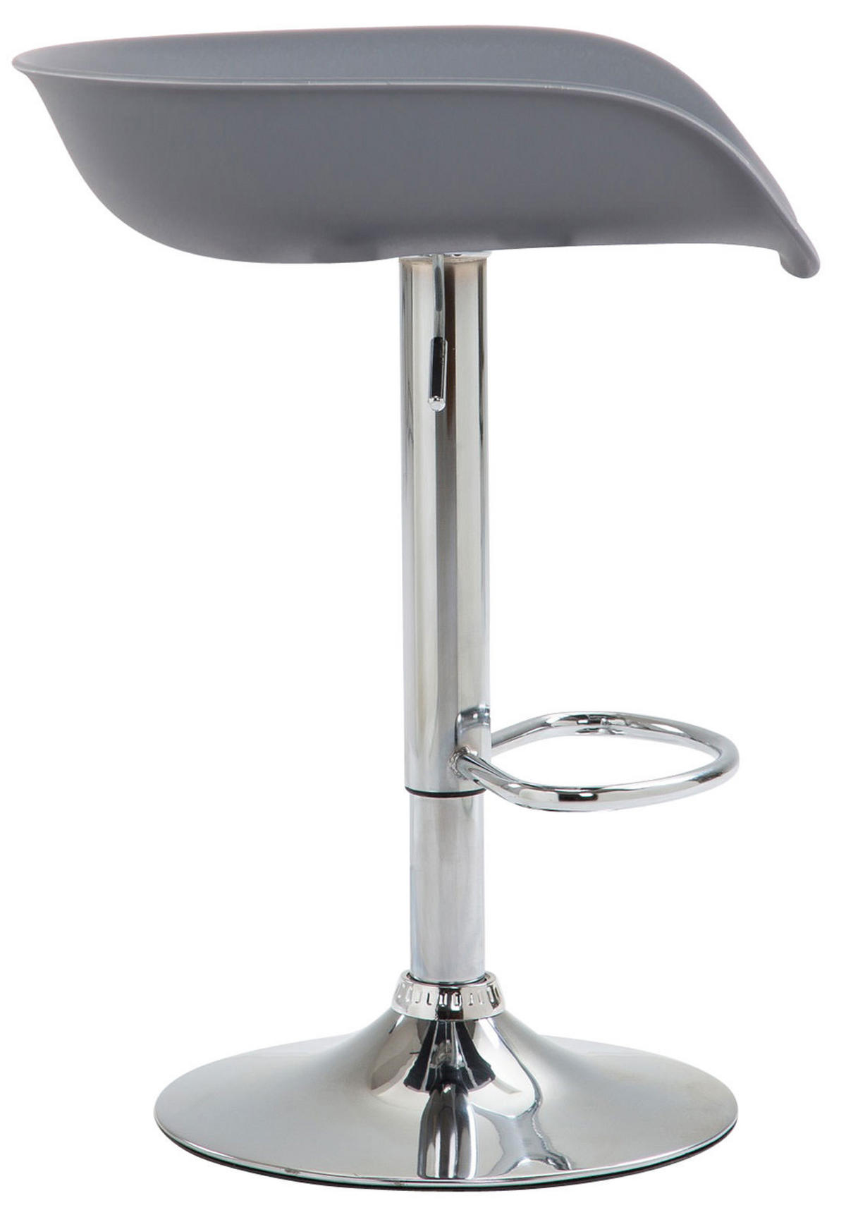 BARHOCKER Kunststoff grau - Chromfarben/Grau, Kunststoff/Metall (52/67/43cm) - CLP
