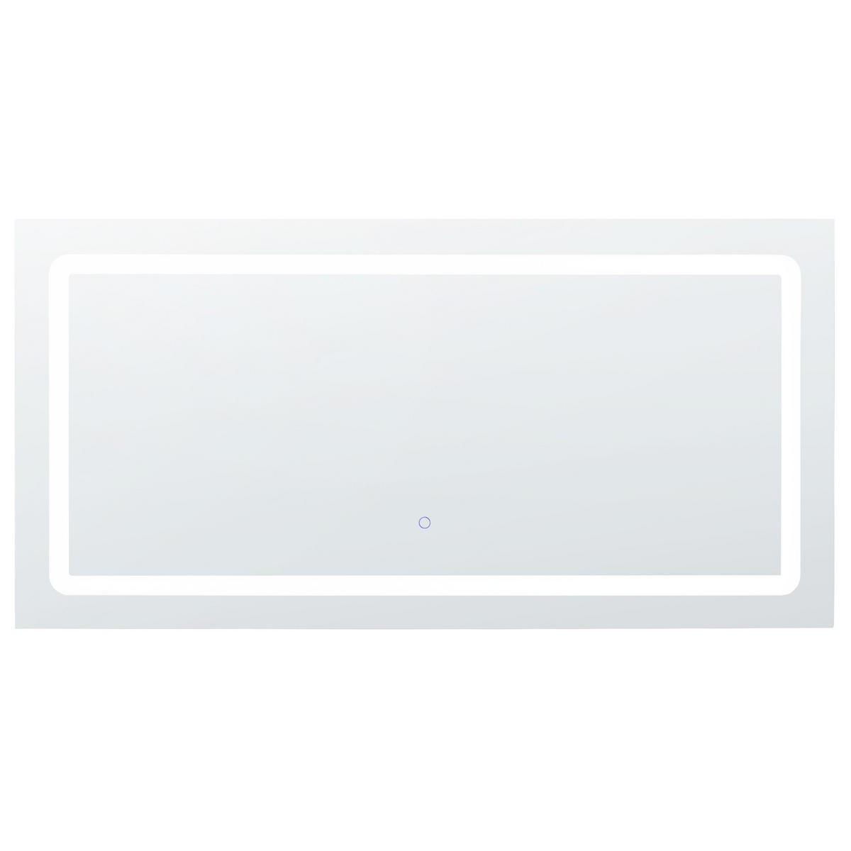 BADSPIEGEL mit LED-Beleuchtung rechteckig 120/60 cm Benouville - Silberfarben, Glas (120/60/4cm) - Beliani