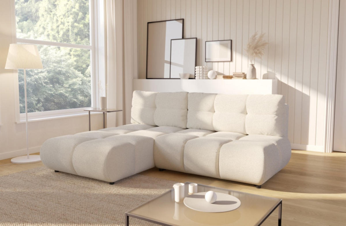ECKSOFA Creme MILA Ausziehbar Links Ohne Armlehnen - Ecru/Creme, Textil (230/177cm) - Sepro Meble