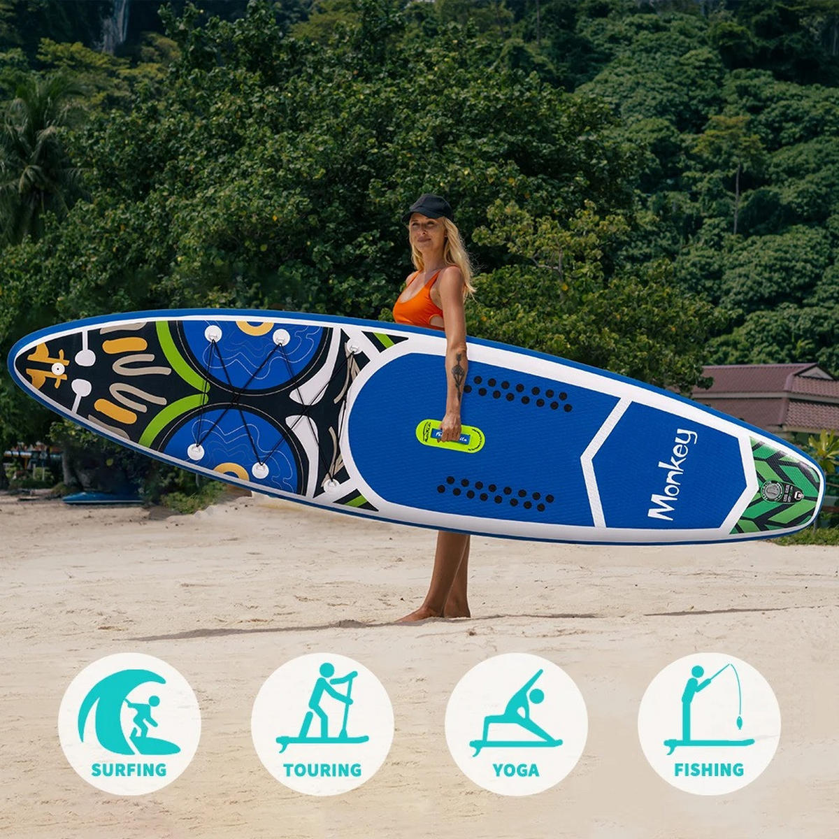 STAND-UP PADDLE BOARD SUPFR02E 350*84*15 - Blau, Kunststoff (84/350cm) - Kaket