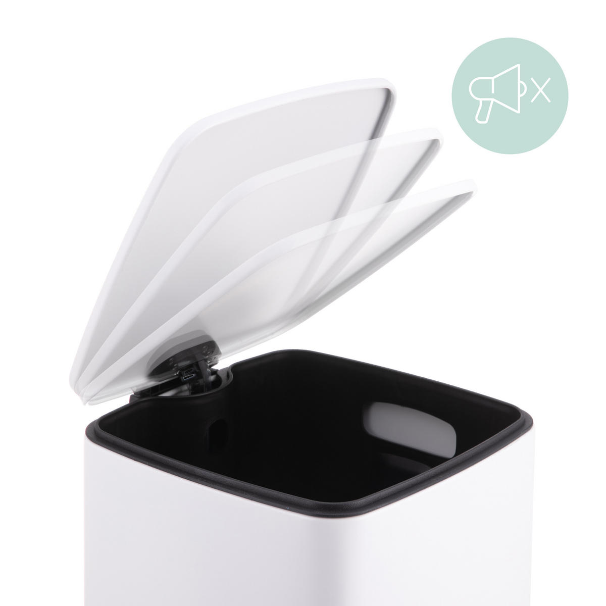 MÜLLEIMER - Weiß, Kunststoff/Metall (25/33/30cm) - Relaxdays