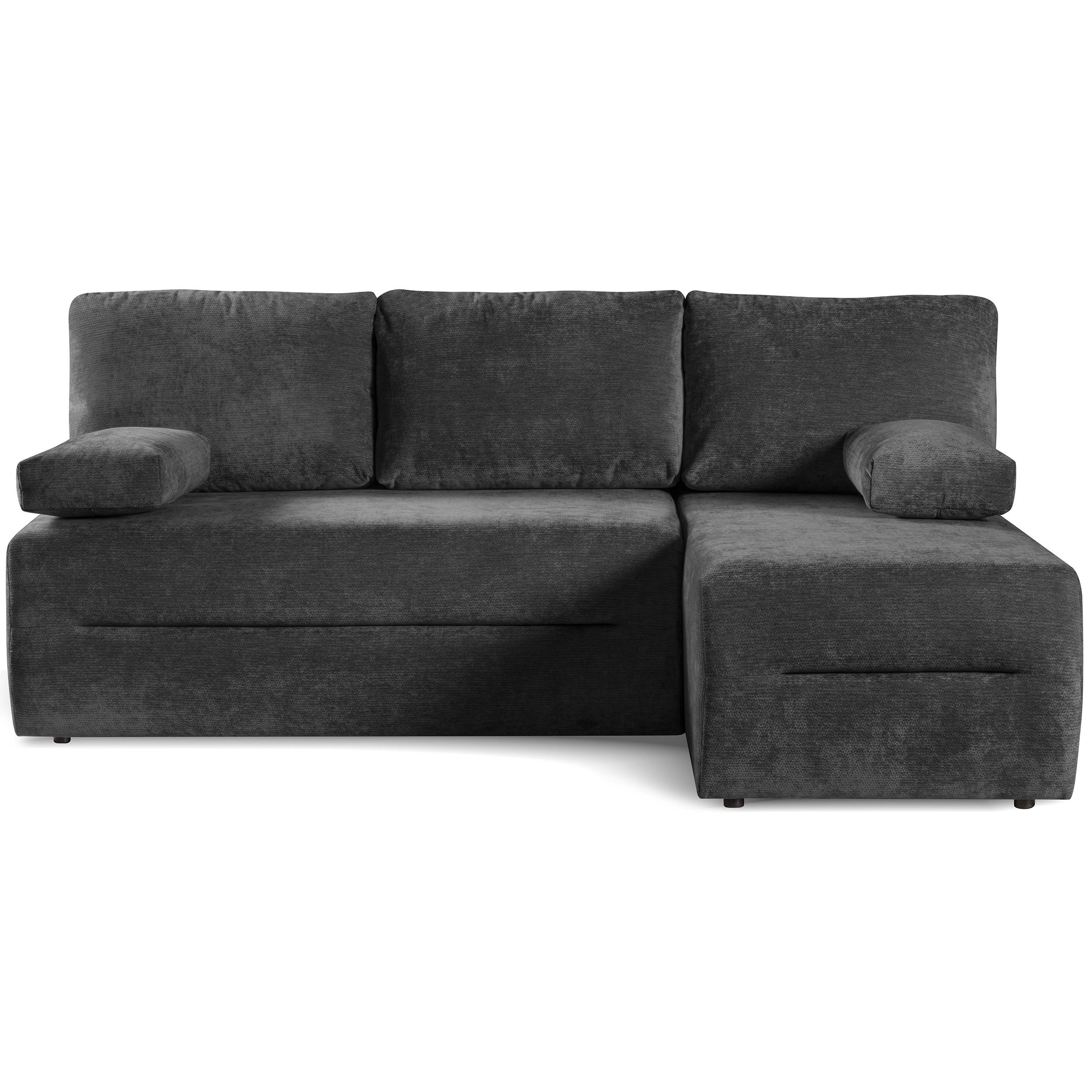 Beautysofa Eckschlafsofa Dunkelgrau 206x154 cm