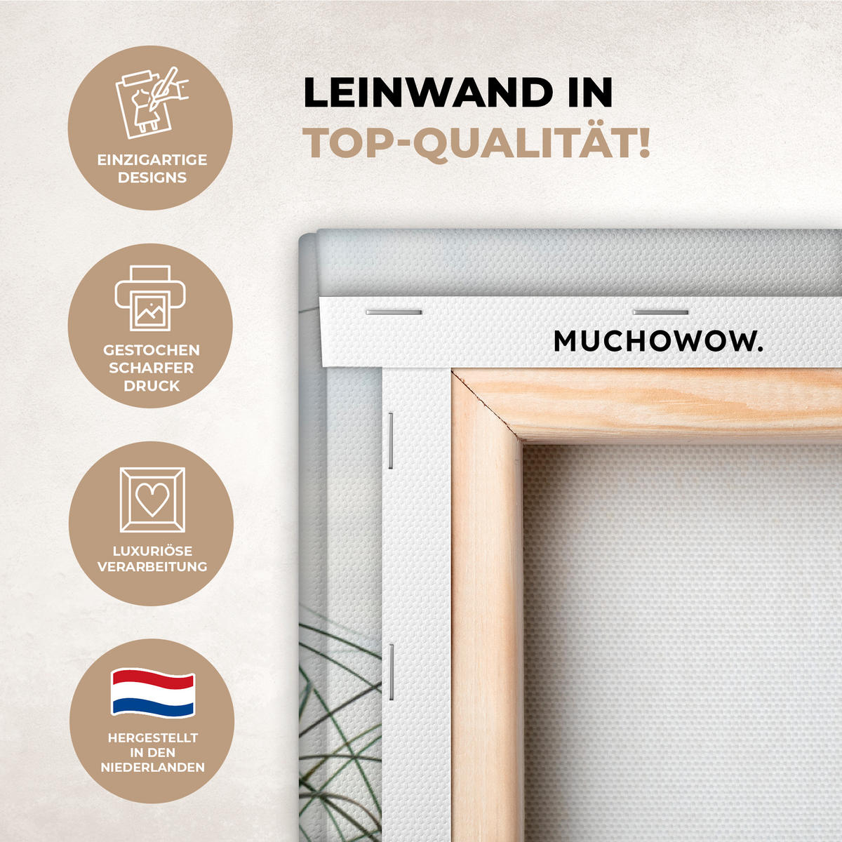 LEINWANDBILD Dünen mit Strandhafer in der Sonne des Nationalparks Schleswig-Holsteinisches Wattenmeer Deko Groß 90x90 cm - Creme, Textil (90/90cm) - MuchoWow