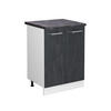 KÜCHENUNTERSCHRANK KÜCHENSCHRANK R-Line Schwarz Beton 60 cm AP Anthrazit - Schwarz/Weiß, Holzwerkstoff (60/81.6/60cm) - Vicco