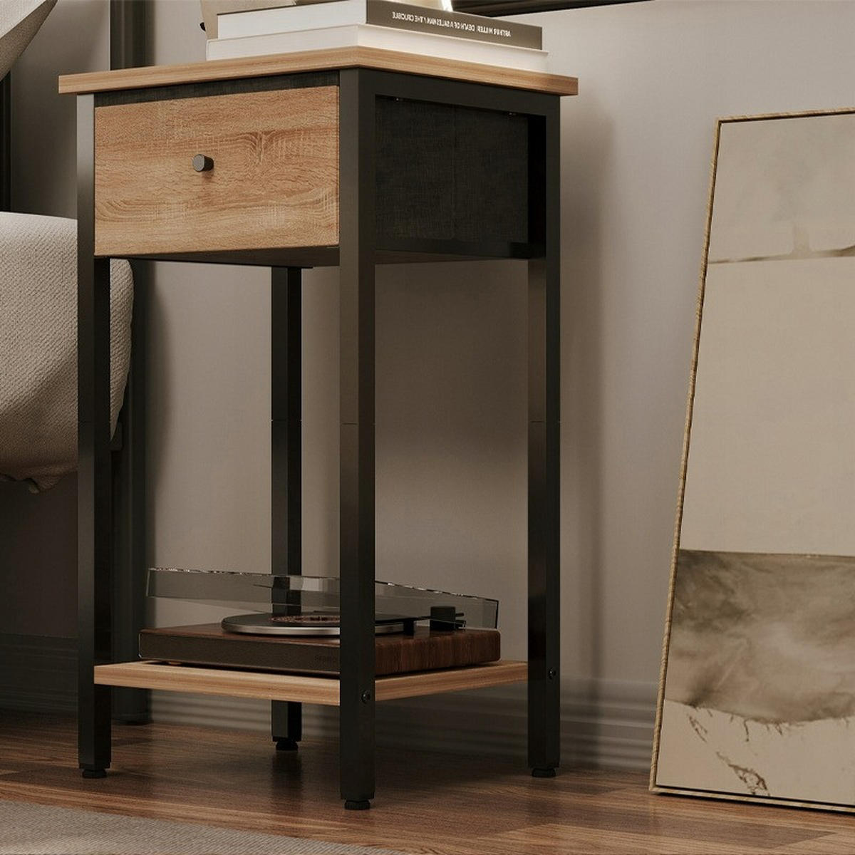 NACHTTISCH, Hellbraun, 38/51/28 cm - Braun, Holz (38/51/28cm)