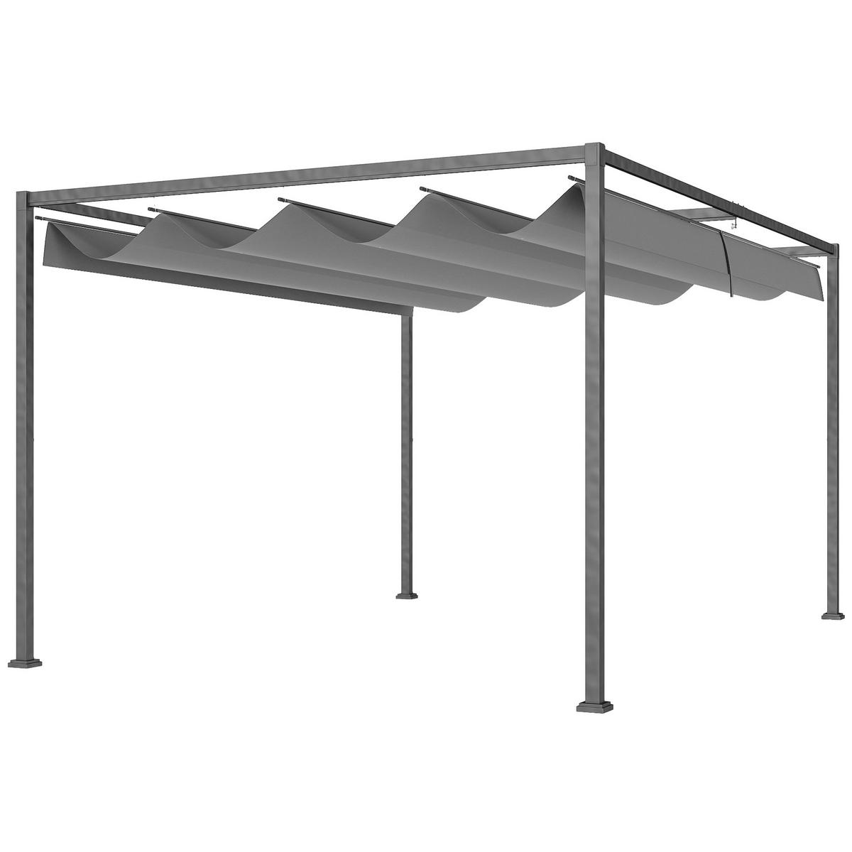 PERGOLA, Robuster Sonnenschutz für Garten, Balkon, Terrasse, aus Metall und Kunststoff, UV- und wasserabweisend, Dunkelgrau - Dunkelgrau, Metall (400/222/300cm)