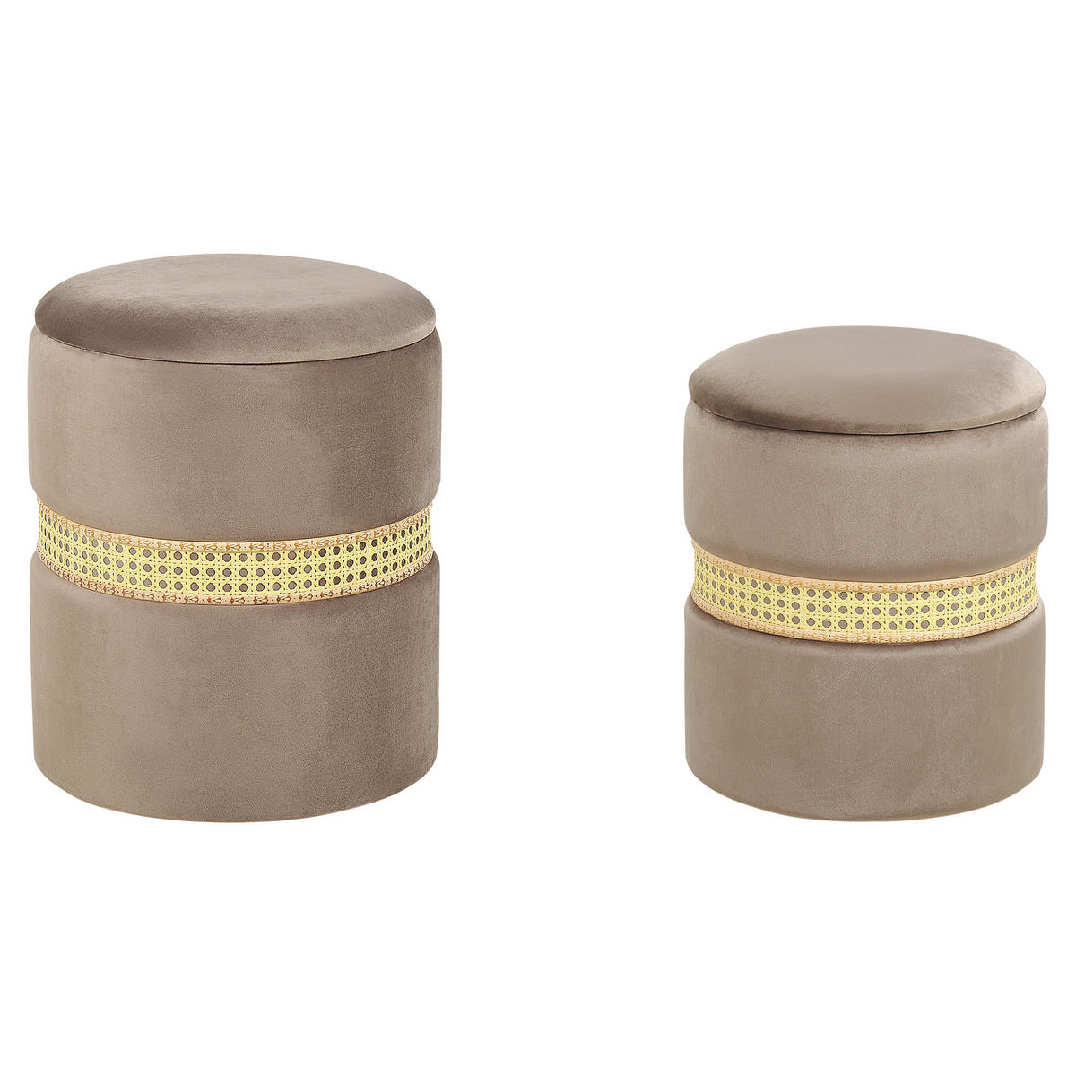 POUF Medford 30-34/30-34/38-43 cm - Grau, Textil (30/38/30cm) - Beliani