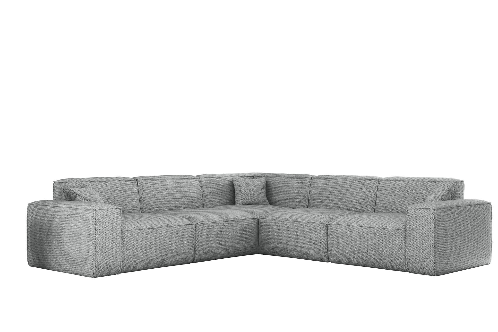 ECKSOFA Celes Premium In Artico - Hellgrau, Holzwerkstoff/Textil (246/246cm) - Fun Möbel