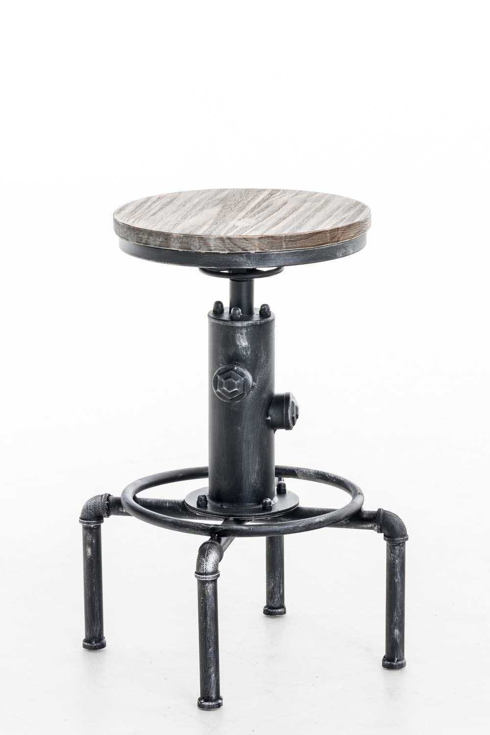BARHOCKER Metall Antik Silber - Silberfarben, Metall (33/59/33cm) - CLP