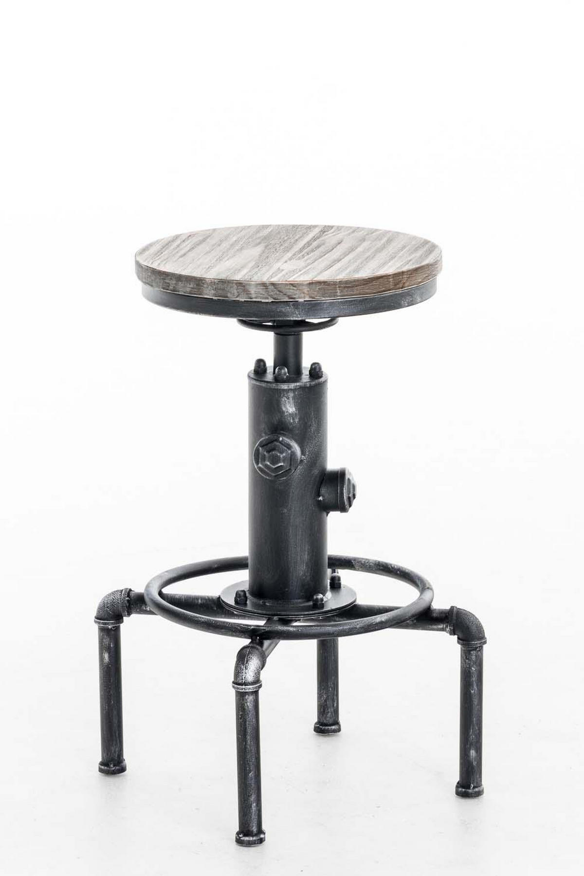 BARHOCKER Metall Antik Silber - Silberfarben, Metall (33/59/33cm) - CLP