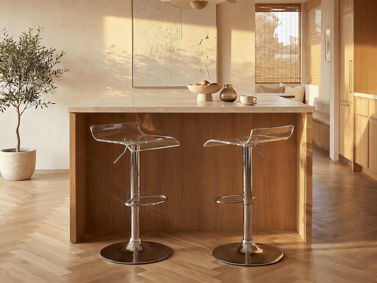 BARHOCKER - 45 cm x 45 cm - plastik - transparent Oliver - Transparent, Kunststoff (45/84/45cm) - Vente-Unique