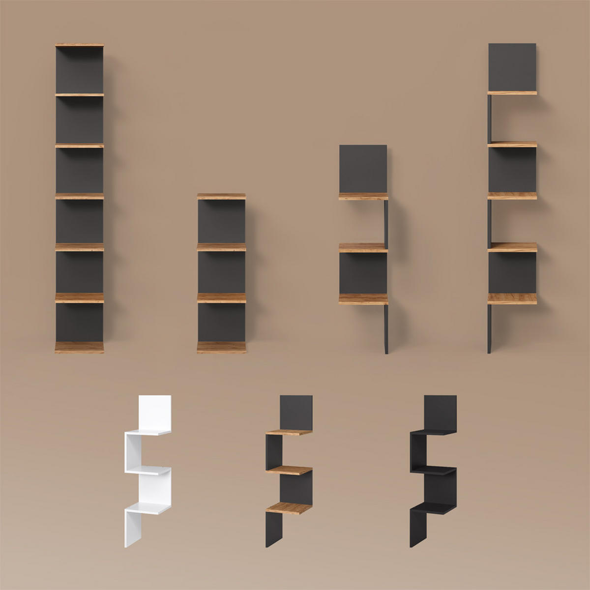 WANDREGAL Vesuvio Weiß 30 x 95 cm 2er Set - Weiß, Holzwerkstoff (30/95/28cm) - Livinity®