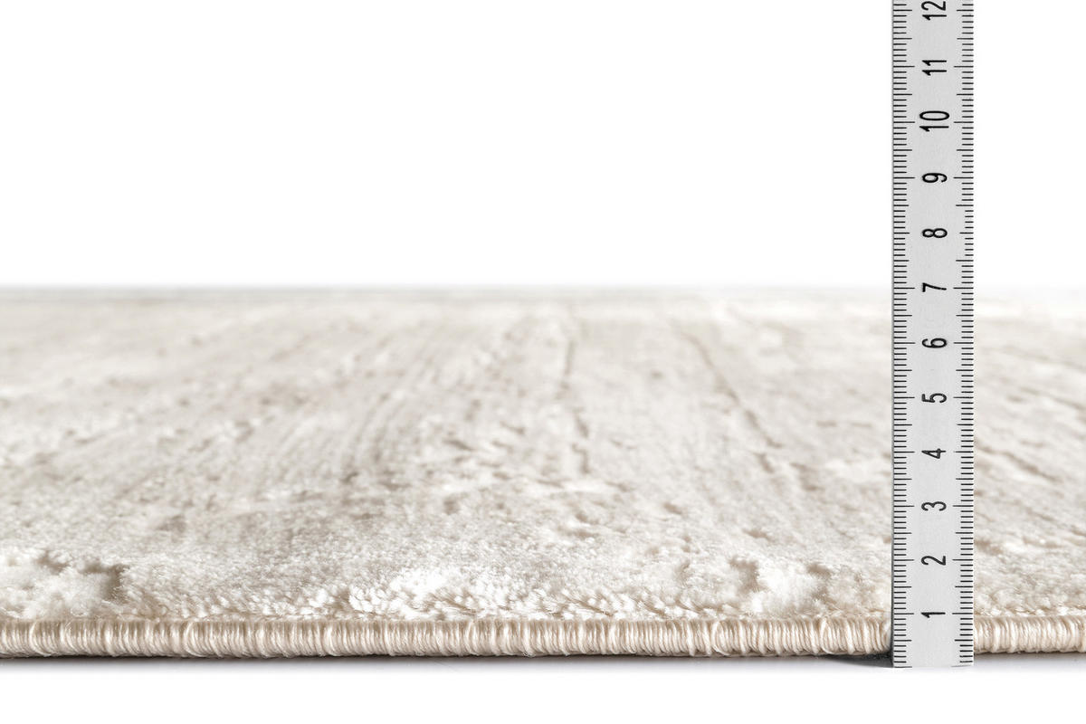 GLANZEFFEKT-TEPPICH Weiß  Ø120 cm - Weiß, Textil (120/120cm) - Tesso Living