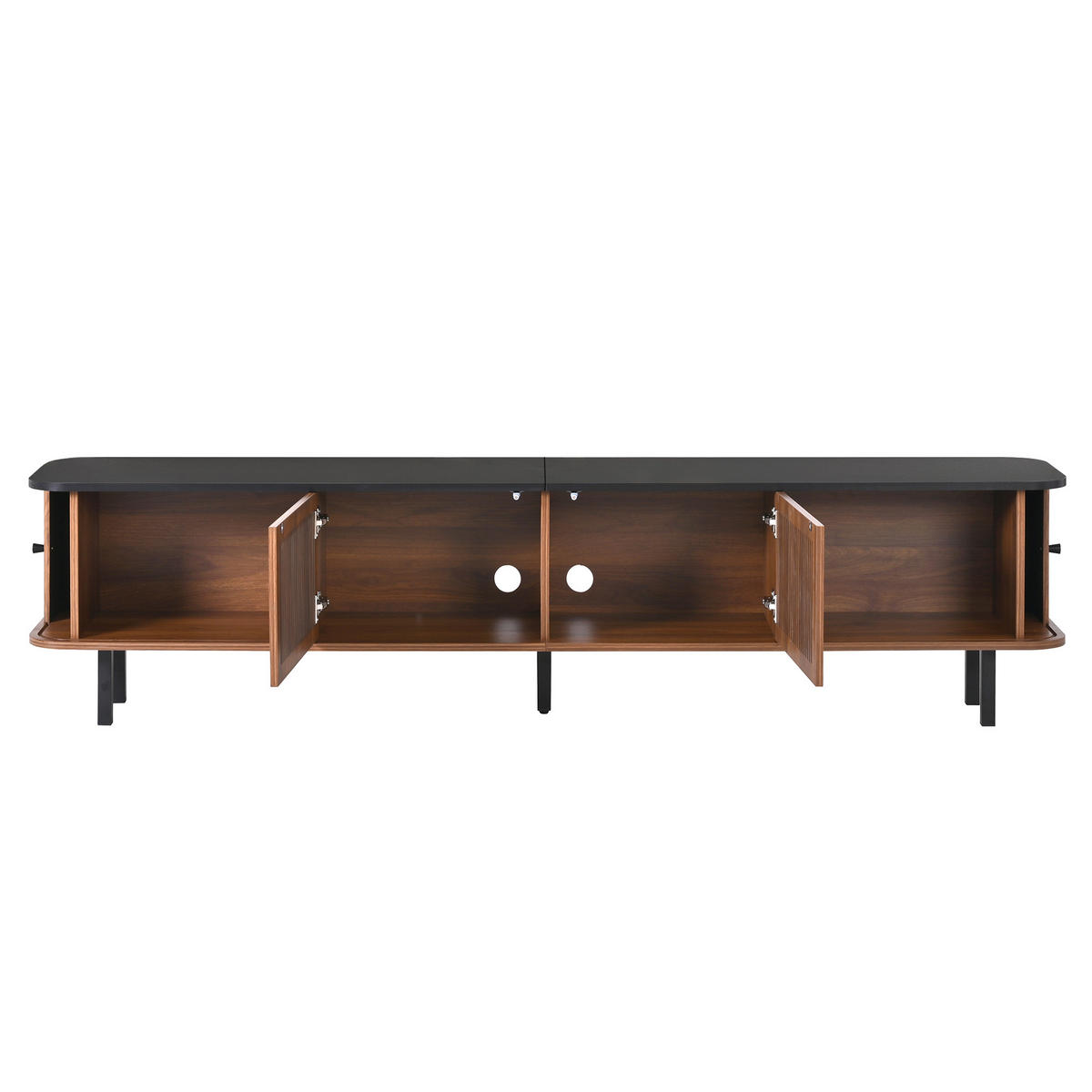 TV-SCHRANK 190/35/45 cm Nussbaum mit 2 Schiebetüren und Gittertür - Nussbaumfarben, Holzwerkstoff (190/45/35cm) - Oxeza