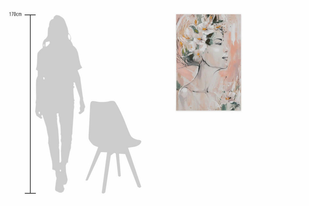 ACRYLBILD HANDGEMALT 60/90 cm - Pink/Beige, Holz/Textil (1.3/90cm) - KUNSTLOFT