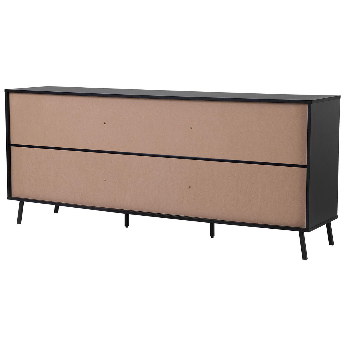 SIDEBOARD mit 2 Türen Braun/Schwarz Blackpool - Braun, Holzwerkstoff (177/75/40cm) - Beliani