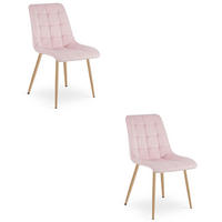 STUHL Hellrosa 49x60 cm SPLIT Samtbezug - Hellrosa, Metall (49/59/60cm)