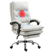 BÜROSTUHL mit Massagefunktion, Creme - Weiß, Kunststoff (72/117/65cm) - Vinsetto