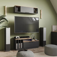 LOWBOARD Betti Anthrazit/Sonoma 120 x 49.9 cm mit 1 Tür - Anthrazit/Sonoma Eiche, Holzwerkstoff (120/49.9/40cm) - Vicco