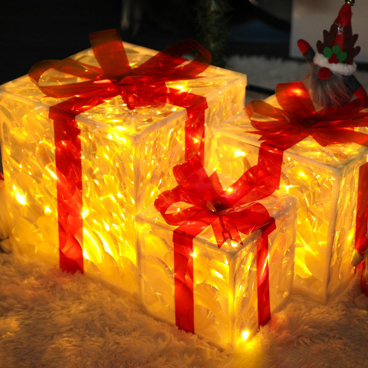 WEIHNACHTSGESCHENKBOX BREMEN Ⅲ 25/1/25 cm - Rot, Kunststoff (25/25/25cm) - Nettlife