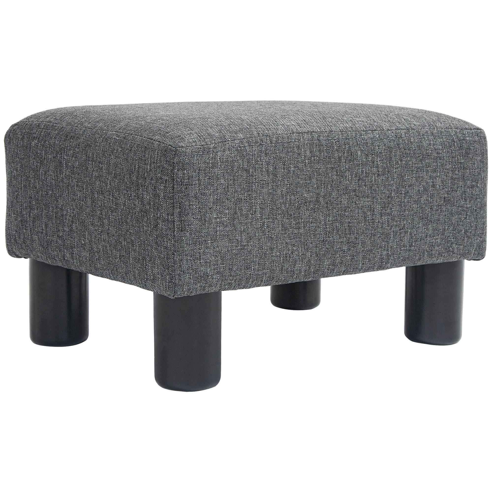 FUSSHOCKER mit Stoffbezug, Grau - Dunkelgrau, Holz (30/24/40cm) - furnicato