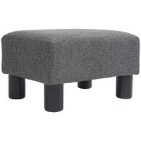 FUSSHOCKER mit Stoffbezug, Grau - Dunkelgrau, Holz (30/24/40cm) - furnicato
