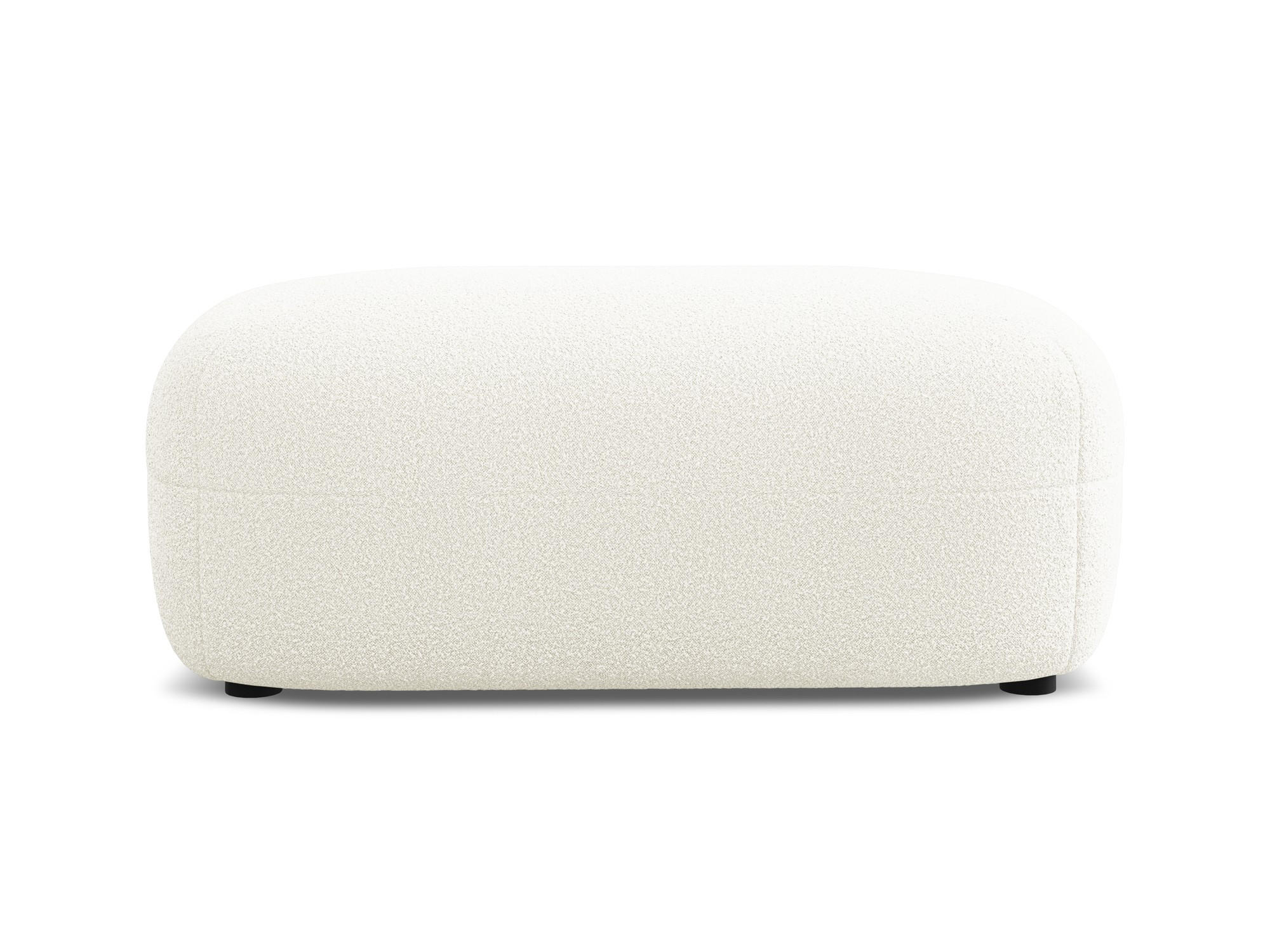 POUF Bouclé Stoff Weiß - Schwarz/Weiß, Kunststoff/Textil (92/40/48cm) - Makamii