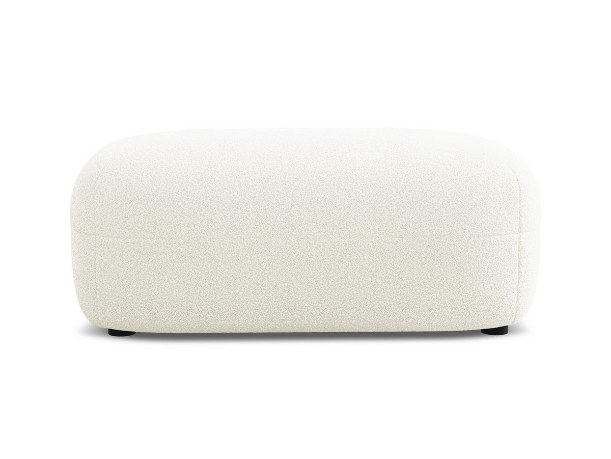 POUF Bouclé Stoff Weiß - Schwarz/Weiß, Kunststoff/Textil (92/40/48cm) - Makamii