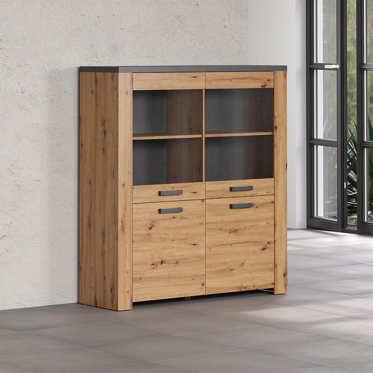 HIGHBOARD Follow Eiche Dekor - Eichefarben, Holzwerkstoff (127/127/139cm) - Trendteam