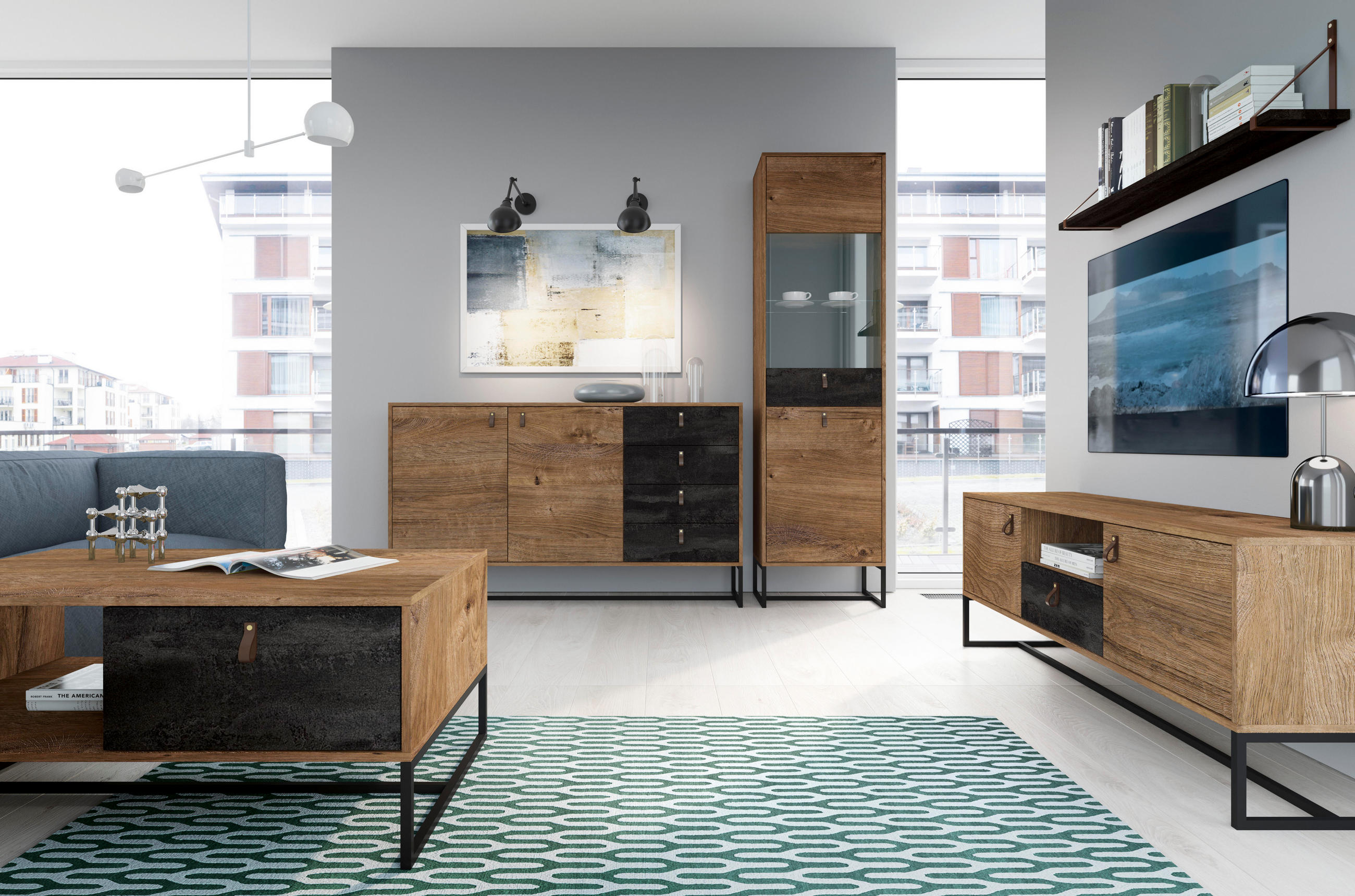 VITRINENSCHRANK BEIGE - Beige, Holzwerkstoff (53/197/39cm) - FURNLUX