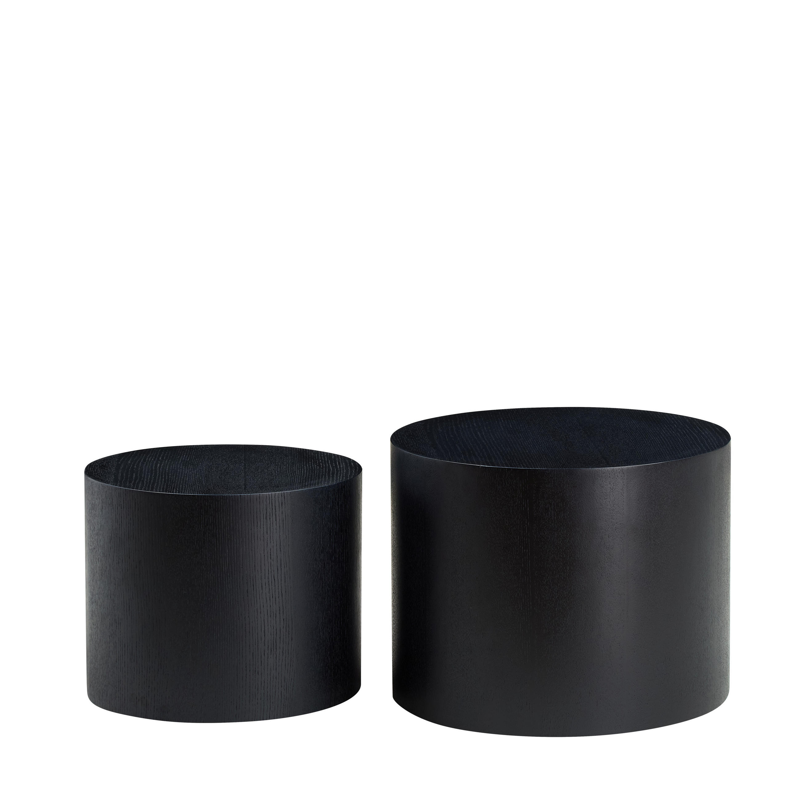 COUCHTISCH 2er-Set Schwarz ø 48/38 cm in Rund - Schwarz, Holzwerkstoff (48/48/38cm) - PANGIVO