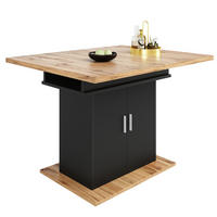 ESSTISCH 110-140x70x76 cm in Schwarz aus MDF mit flexiblem Stauraum ausziehbar - Schwarz, Holzwerkstoff (140/70/76cm) - Modfu