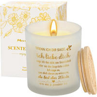 DUFTKERZE Lavendel "Ich liebe dich" Weiß 50 Stunden Brenndauer - Weiß, Paraffin (9cm)