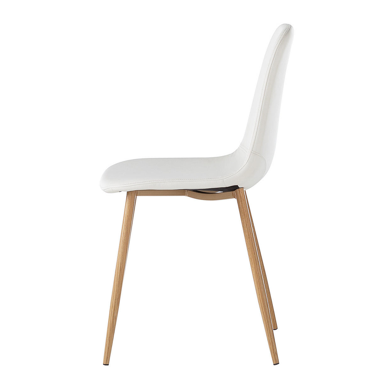 POLSTERSTUHL - Metall / Kunstleder - Weiß, Kunststoff/Metall (44/87/52cm) - home24