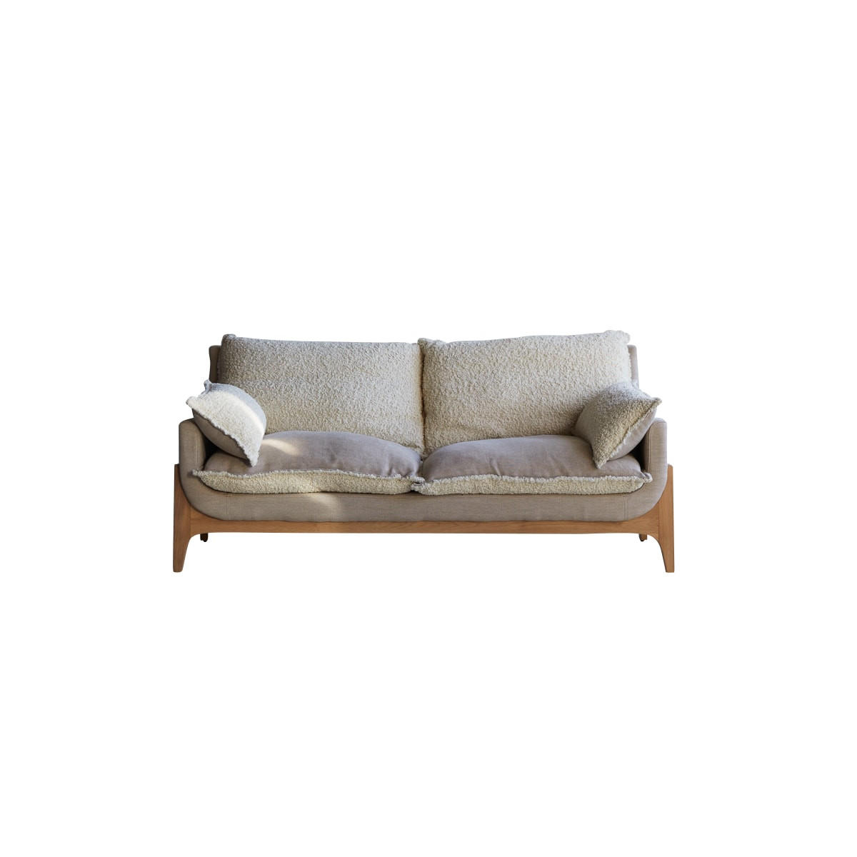 SOFA Woodnest Beige aus Stoff - Beige, Textil (166/77/93cm) - Tikamoon
